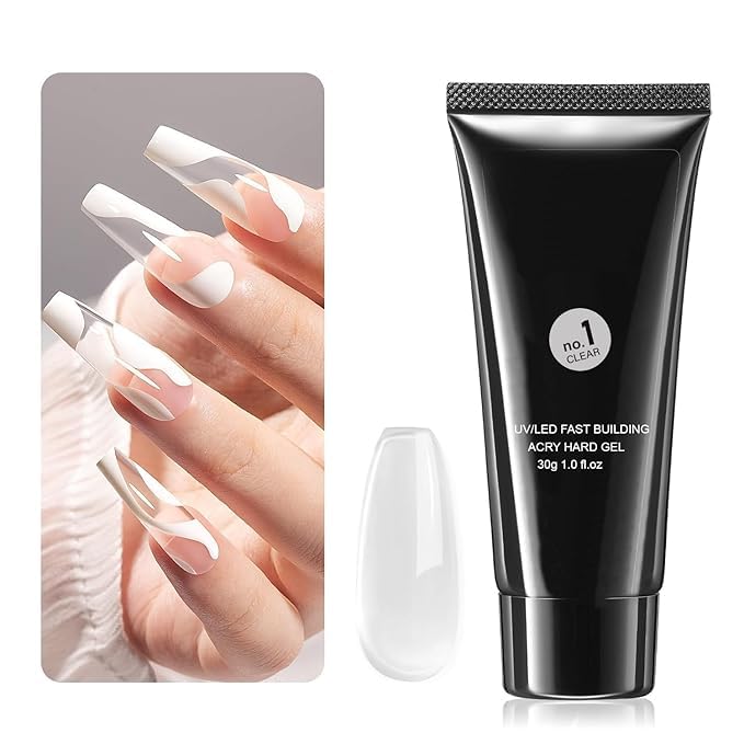 Mclear 30gm Transparent Nail Extension Poly Gel Clear Tube, Polygel Nail Kit Builder Gel, Nails Extension Gel Trendy Nail Art Design Salon Nail Easy DIY at Home (Pack of 1)-image-11