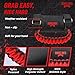 Badass Moto Grab Handle - Pack of 2 UTV Roll Bar Grab Handle Grips Accessories - Durable Red Paracord Hand Grip w/Stainless Steel - Versatile SxS Accessories for Can Am, Polaris Ranger, CF Moto & ATV