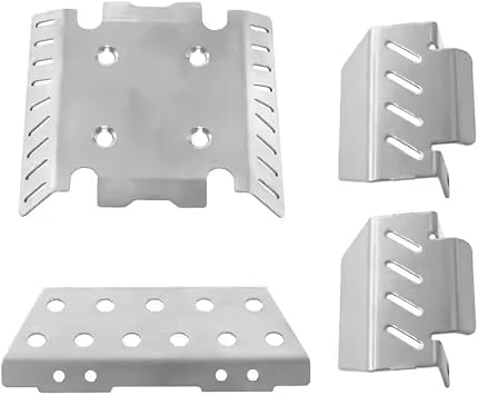 RC Upgrade Accessory Compatible with MJX for H8H V1 V2 1/8 RC Car Upgrade Parts Accessories Stainless Steel Front and Rear for Chassis Armor Protector