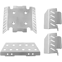 RC Upgrade Accessory Compatible with MJX for H8H V1 V2 1/8 RC Car Upgrade Parts Accessories Stainless Steel Front and Rear for Chassis Armor Protector