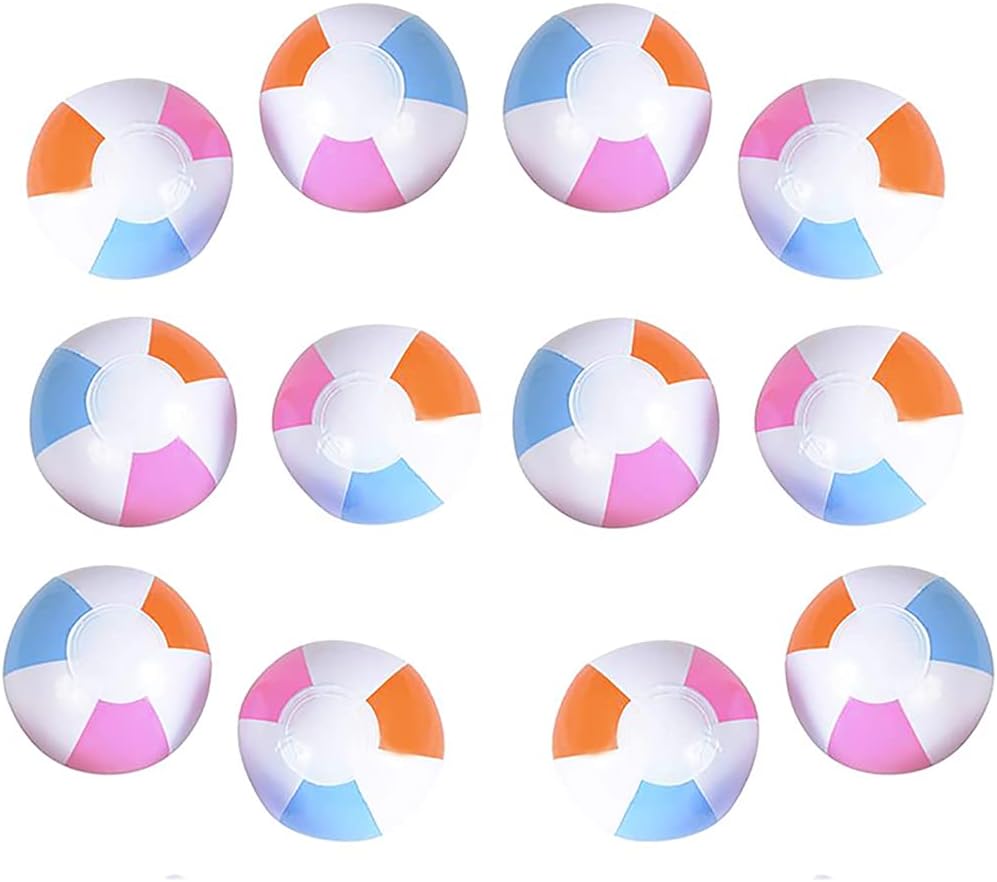 Stripped Beach Balls Inflatables for Swimming Pool Party, Birthday Parties, Summer Fun Toy (6" Beach Ball, 12-Pack) : Toys & Games