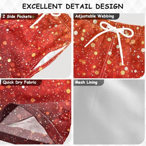 Pigsaly Boys Swim Trunks Bright Tomato Red Coral Gradient Flash Glitter Boys Board Shorts Swimsuit Swimwear Bathing Suit 4T3