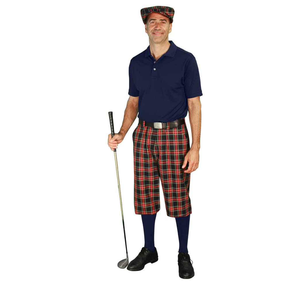 Majtki golfowe Strój Męski Plaid Dopasowana Czapka Golfowa & Golfowe Skarpety Kolekcja Stewart
