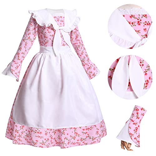 Disfraz Colonial Niñas Vestido Pionera Floral con Cuello Marinero miniatura 3