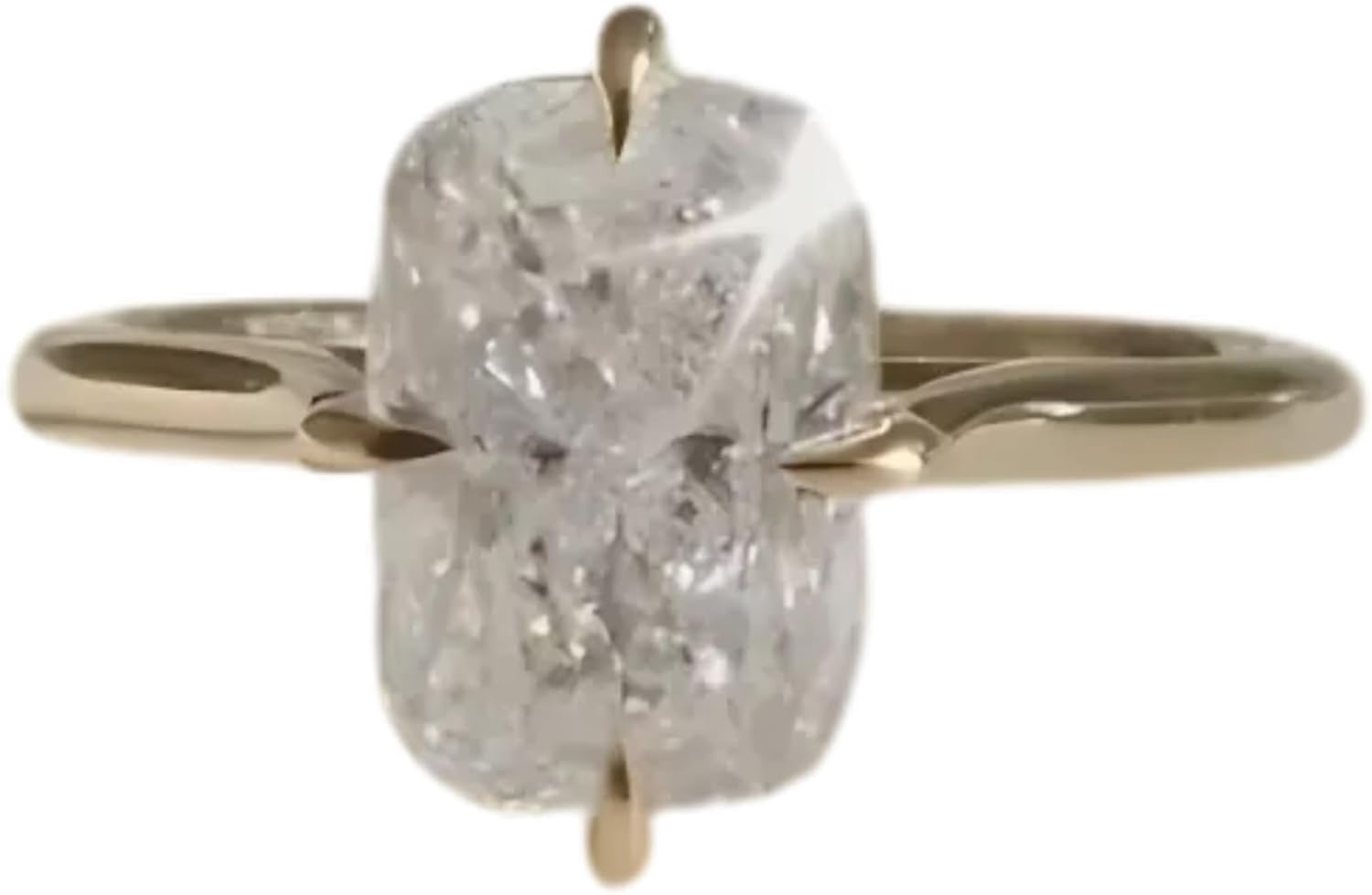 14k Gold Plated Engagement gift, 4 CT Cushion Cut Diamond Engagement Ring, Compass Prong Cushion Cut Ring, Solitaire Ring, 925 Sterling Silver Ring, Solitaire Ring ,Gift For Her,Size 3-12 (USA)