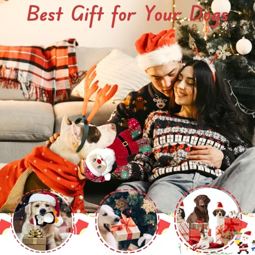 5 Pieces Christmas Squeaky Interactive Dog Toys with Crinkle, Plush Toy to Keep Them Busy for Boredom, Dog Toy for Small Medium Large Dogs - Santa/Penguin/Snowman/Gingerbread Man/Deer - Image 8