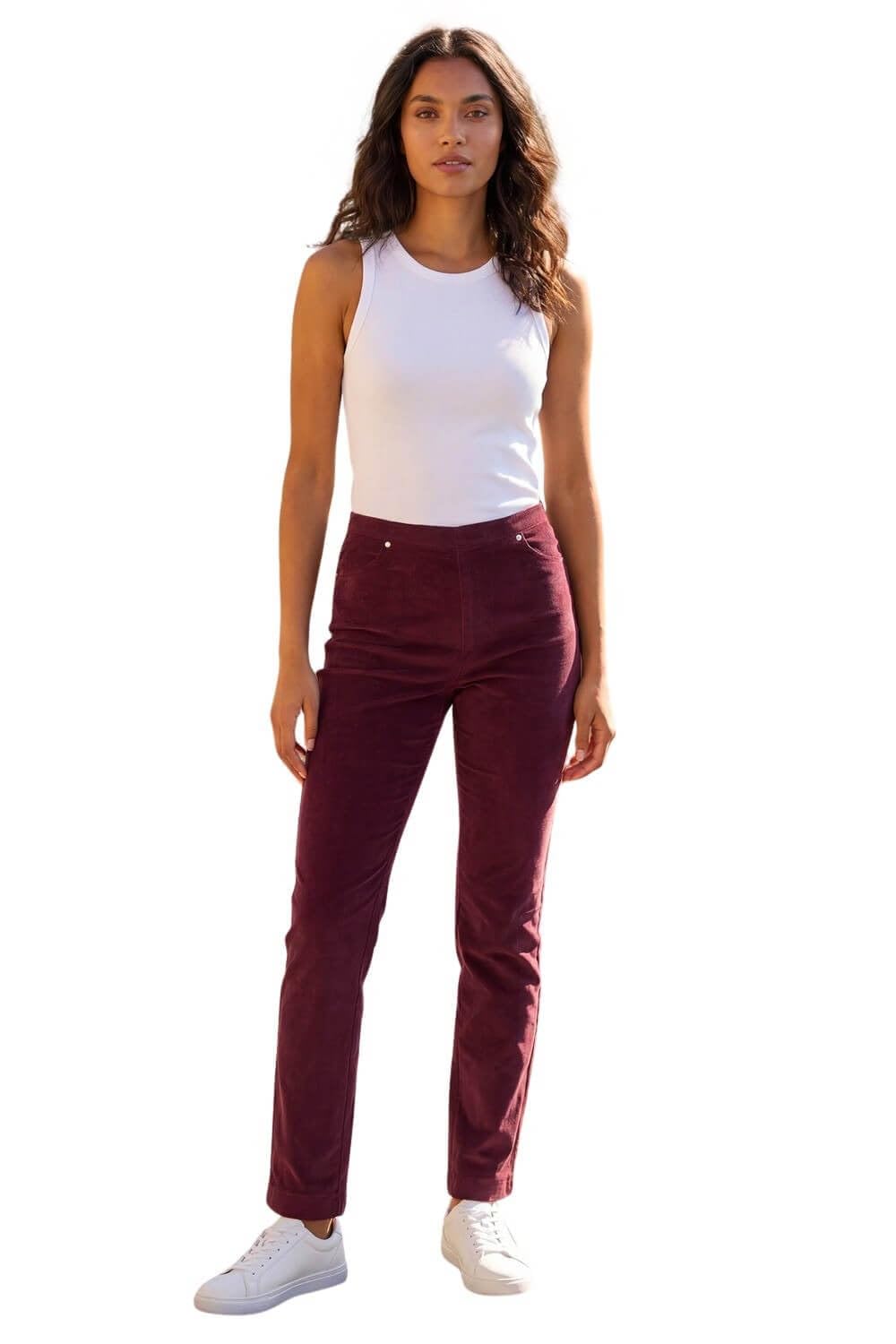 Roman Originals Corduroy Straight Stretch Jean Trouser