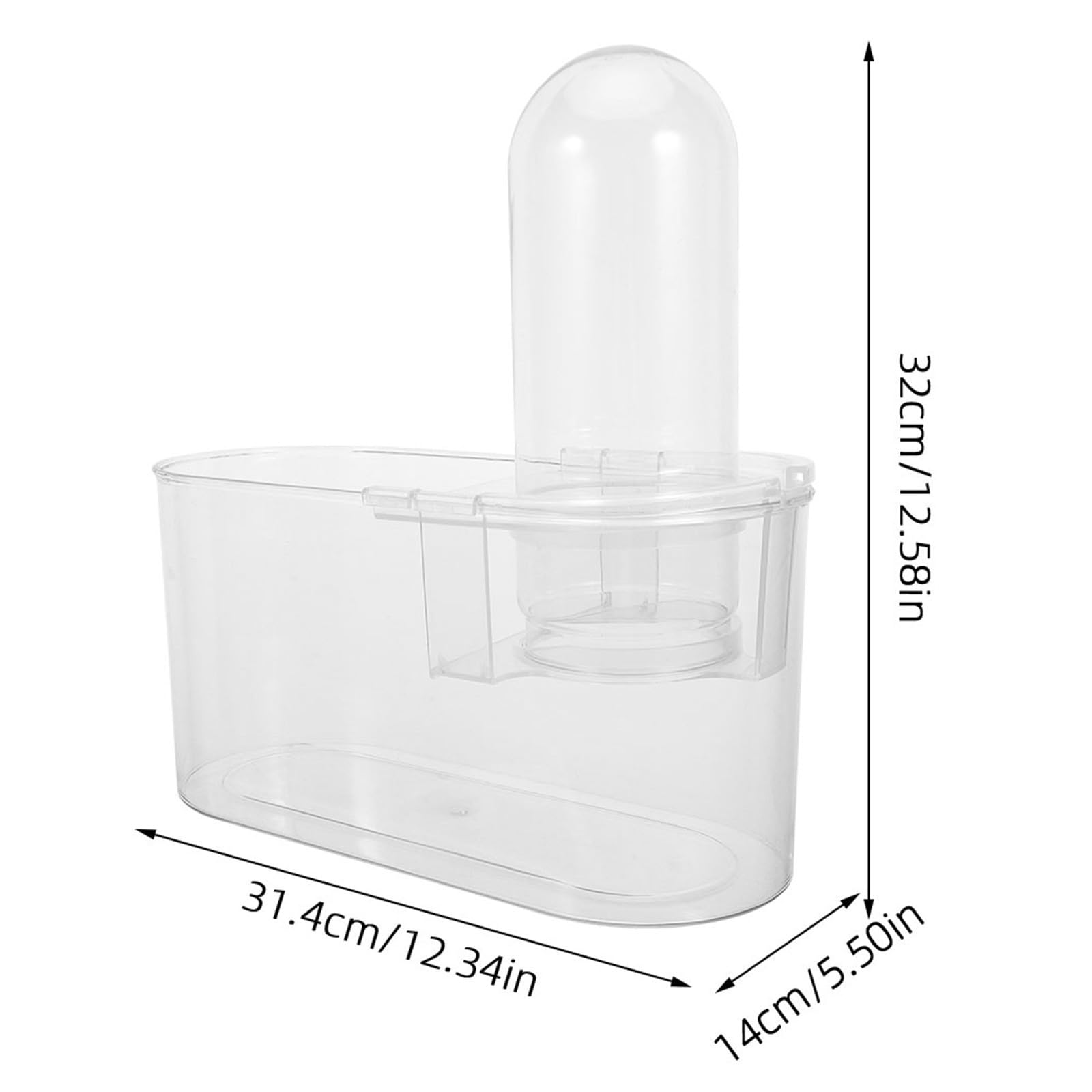ibasenice Acuario Transparente Plástico Resistente Elevador de Presión Negativa 32x31.4x14 Cm, Limpieza Rápida para Peces Betta y Plantas Acuáticas para Hogar y Oficina
