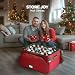HOLDN’ STORAGE Premium Christmas Ornament Storage Container - Holds Up to 72-4” Ornaments Durable 600D Fabric - Adjustable Dividers - 3 Individual Trays - Metal Frame - Red