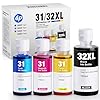 Jeoskarky – Botella de tinta negra compatible con HP 31xl Color HP 32xl para HP Smart Tank 7602 6001 5101 7301 6000 5102 5000 5103 7002 7001 7302 Series para impresoras Smart Tank Plus 651 551 (4