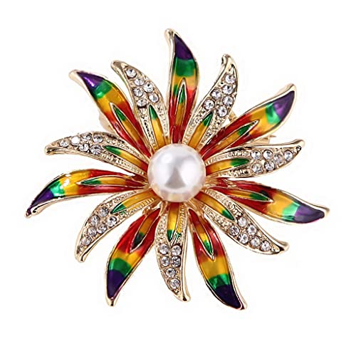 Broche tournesol pour foulard en soie au bureau ou en soirée