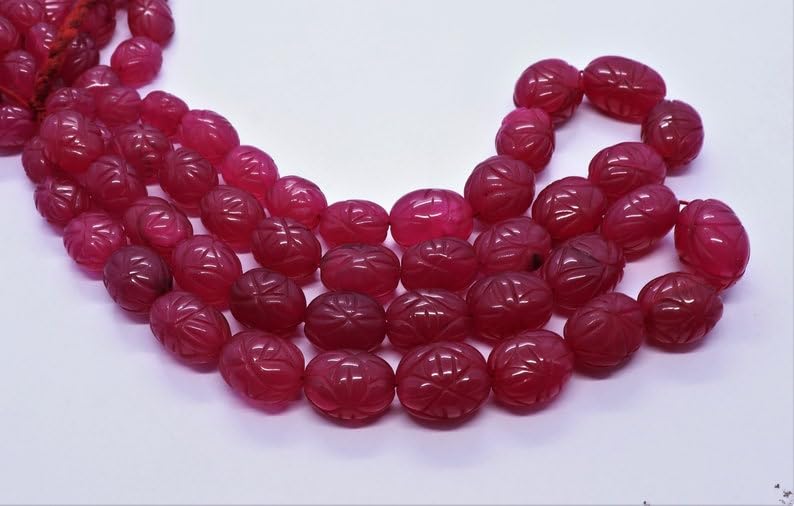 Perles ovales lisses en quartz rubis naturel 14-18 mm pour collier et bracelet DIY