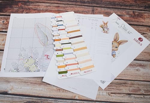 Image of Luca-S Cross Stitch Kit The Happy Bunny, B1410, Counted Cross Stitch Kit for Adults, Needlecraft and Embroidery Kit | embroidery by Marussia