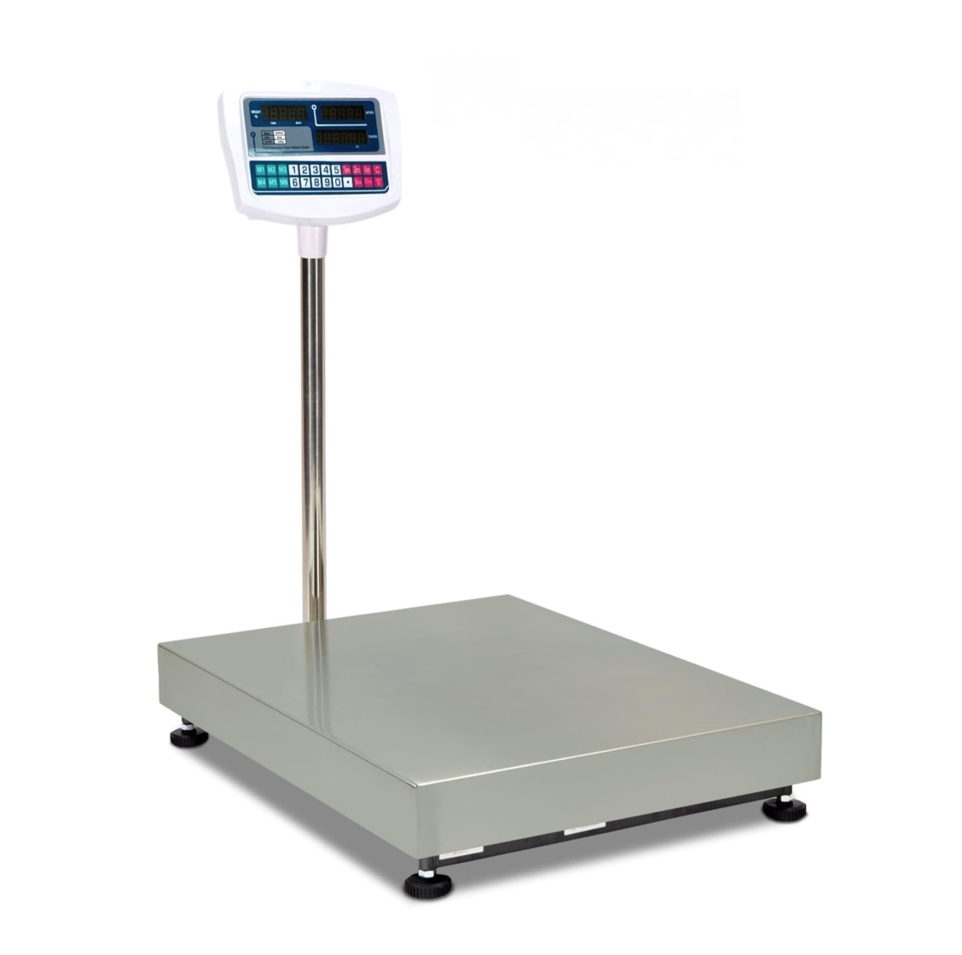 Báscula Industrial 300kg/100g Pantalla LCD Digital, Plataforma Acero Inoxidable 30x40cm, Balanza Industrial De Paquetes Postales Pesaje Oficina De encomiendas, Correos 220V y Bateria integrada