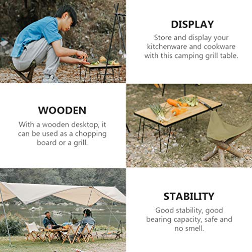 BESPORTBLE Mesa de acampamento dobrável utilitária pequena mesa de cozinha para piquenique ao ar liv