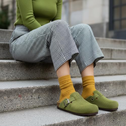 Image of CUSHIONAIRE Hana Womens Clogs | Comfortable Vegan Suede Clogs for Women | Slip On Potato Shoes with Cork Footbed & Arch Support | Memory Foam, Wide Widths Available