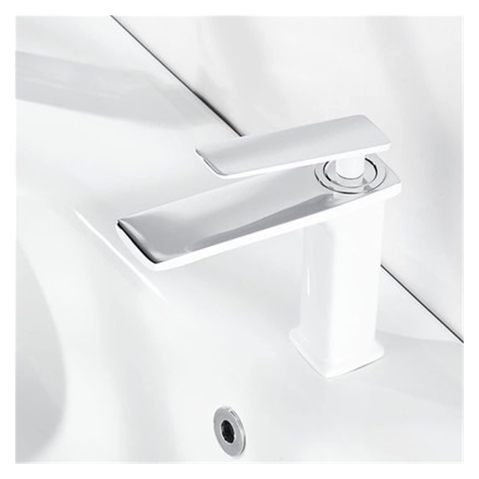 Mitigeur de salle de bain chaud et froid en cuivre blanc chrome
