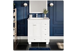 Eviva White Bathroom Vanity with Sink - Perfect 30 in. Freestanding Vanity...