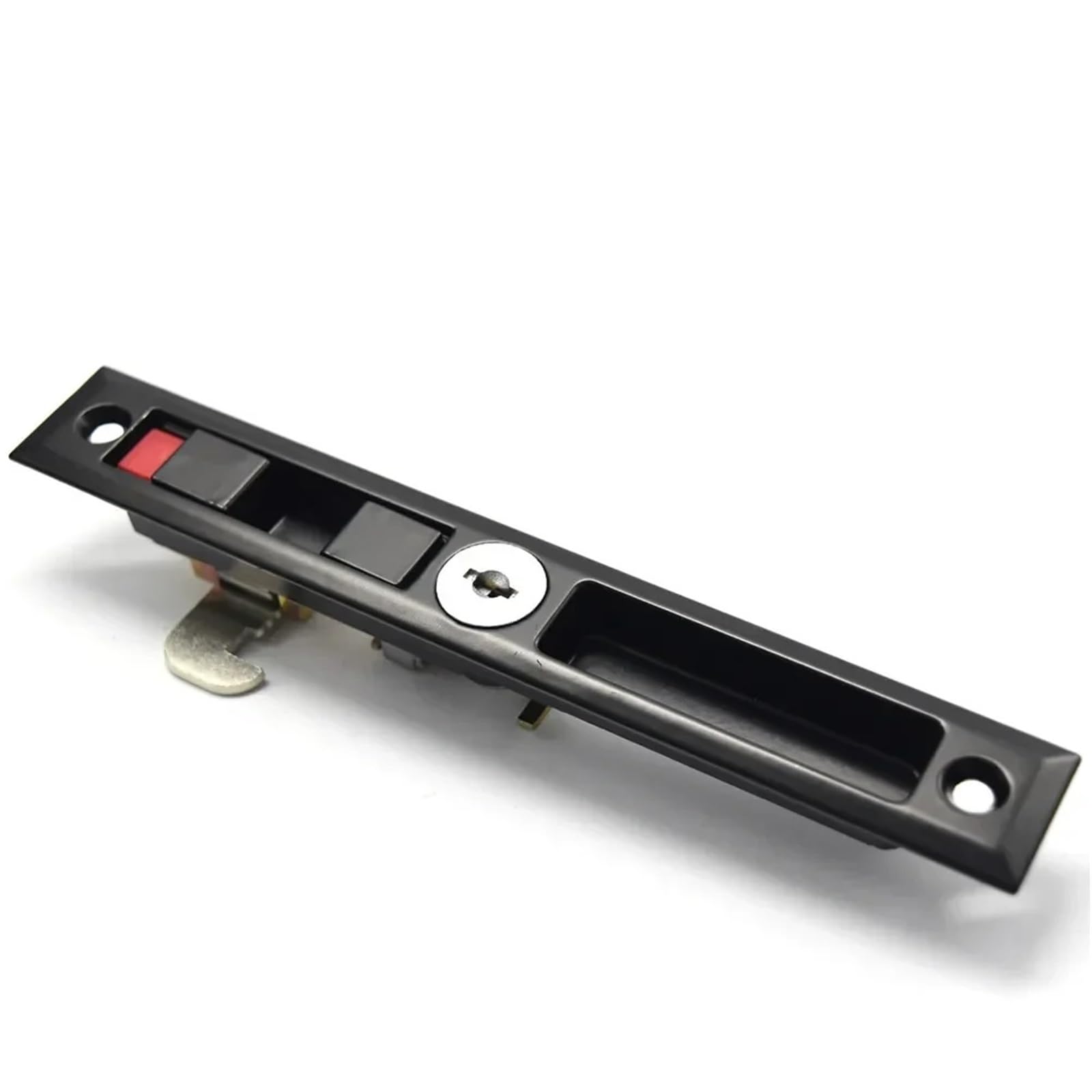 Cerradura de puerta corredera negra con 2 llaves de latón, accesorios de baño, pestillo for muebles, 1 unidad(Black No Key)