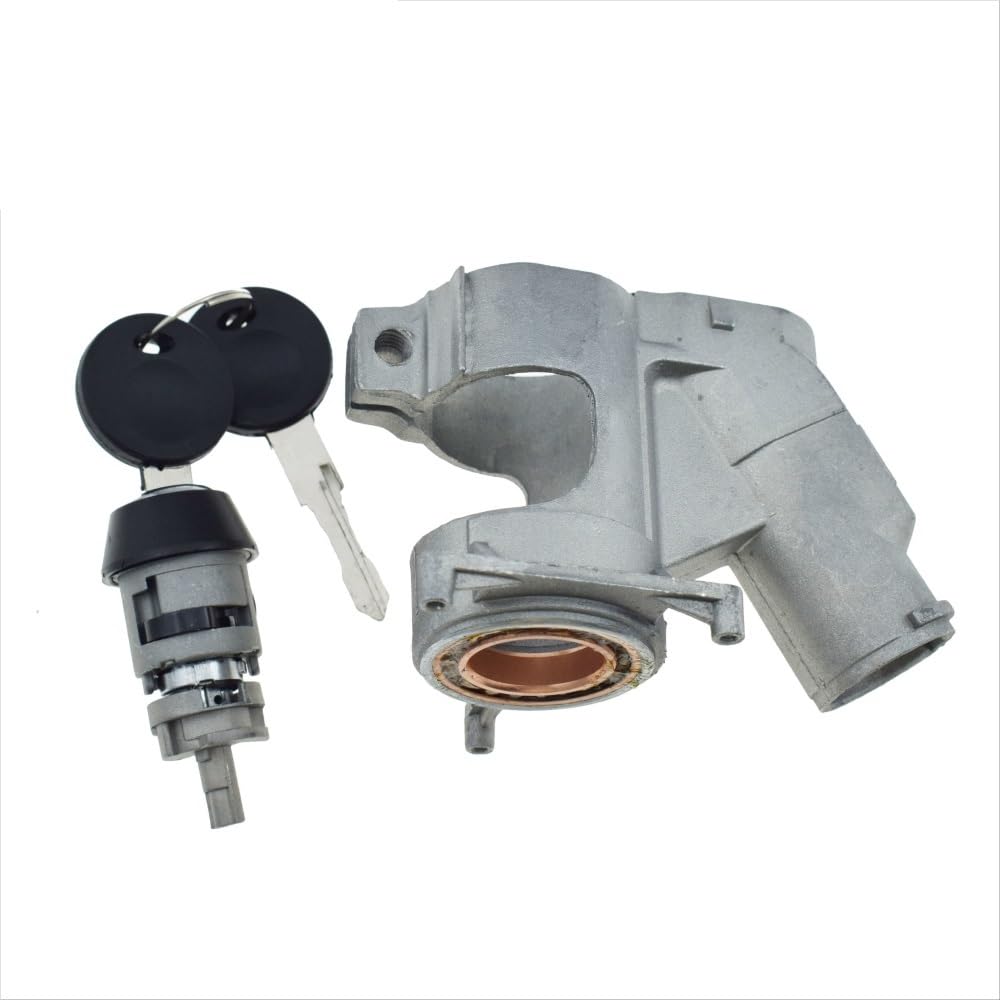 Ignition Barrel Compatible with VW for Cabrio for Scirocco for Passat 893905855A Steering Ignition Lock Cylinder 2 Keys Or Housing(2 Pcs Lock Kit)