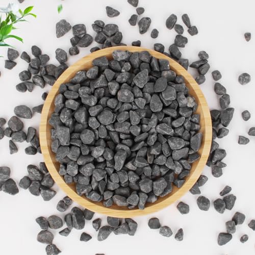 Natural Black River Rocks,3/5 Pebbles for Indoor Plants,Succulent and Cactus Gravel,Aquariums Gravel,Rocks for Indoor Plants,Fish Tank,Vases,Terrarium 1 LB
