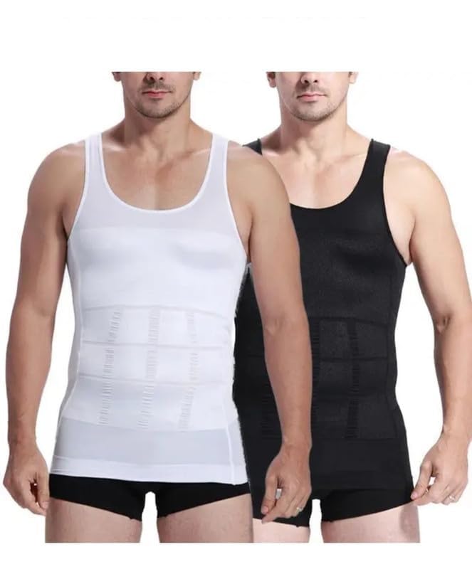 Men’s Compression Shapewear Vest – Slimming Body Shaper Undershirt with Tummy Control – Gym Workout Tank Top for Abdomen Support & Fat Burner Look-image-48