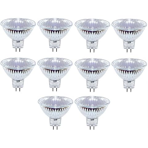 NCC-Licht 10 x Halogen Leuchtmittel 50W GU5,3 MR16 12V FL 50 Watt Lampe 38° Cover
