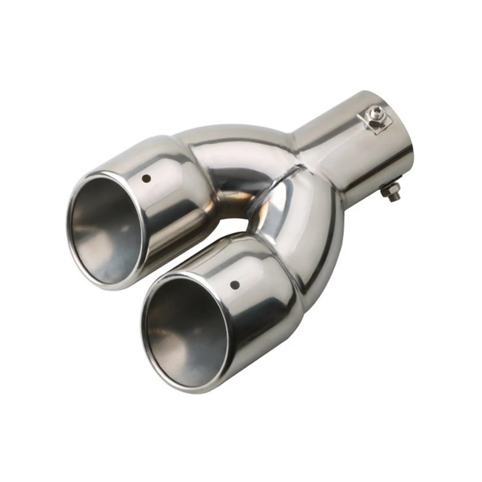 uniwersalna rura wydechowa Uniwersalny 63mm Samochodowy Wlot Podwójny Tylny Wydech Końcówka Rury Wydechowej Czarny Stal Nierdzewna Tłumik końcowy | Silver W