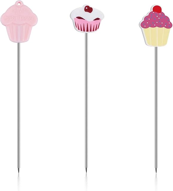 Baking Skewer 3 PCS Stainless Steel Cake Testing Needles Cake Skewer Tester Practical Cake Tester Cake Needle Sticks Kitchen Baking Gadgets