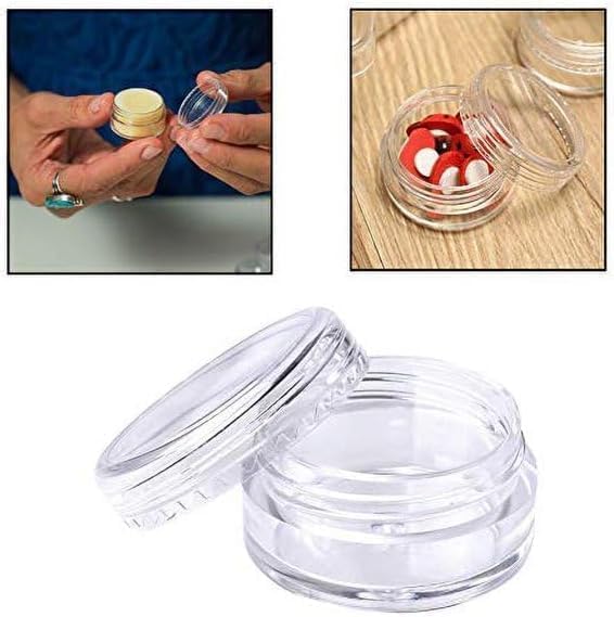 20pcs 5ml Transparent Small Travel Sample Containers with Lids, Refillable Cosmetic Jars Makeup Sample Containers with Lid, Mini Clear Sample Jar for Creams3