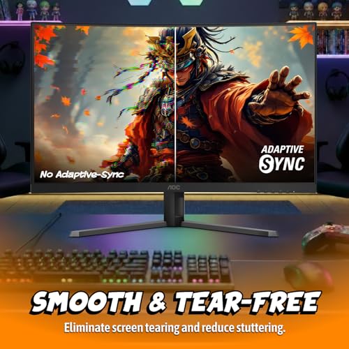 Image of AOC 32 Inch Curved Gaming Monitor FHD 260Hz Overclocked VA 0.3ms, C32G42ZE | 1920x1080 Computer Monitor, 240Hz Native / 260Hz OC, Adaptive-Sync, DP 1.4, HDMI 2.0, Console Ready, 3-Year Zero-Bright-Dot