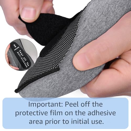Oreillers de voyage pour la nuque en mousse à mémoire de forme - Design compact et ergonomique - Essentiels de couchage pour les longs vols, les trajets en voiture et l'utilisation à la maison (gris) – Image 5