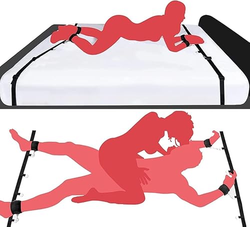 Sex Bed Bondage Restraints Kit Toys Sex Things Accessories for Adults Couples Kinky Sex Tie Downs for Women Bed Straps Restraints Sex for Under King Mattress Queen Size Bed Adult Play Sweater
