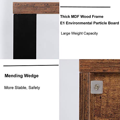 Usikey 5 Tier Bookcase, Rustic Open Bookshelf With 4 Storage Cabinet, Shelving Display Book Shelf For Living Room, Home Office, Rustic Brown #TOP4