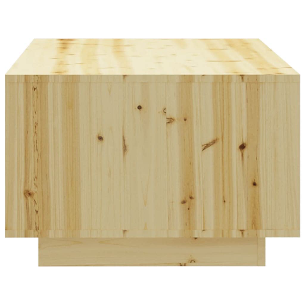 Mesa de centro de madera maciza de abeto con estante, mesa de centro robusta para salón, 110 x 50 x 33,5 cm, mesa estable para aperitivos y bebidas, diseño atemporal