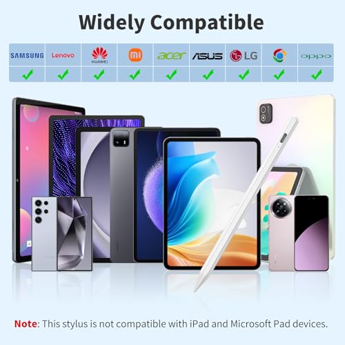 Image of COO Universal Active Stylus Pen for iOS, Android & Samsung Touch Screens | Smart Digital Stylus for Lenovo /Vivo /Mi /HUAWEI Tablets, iPhone /Samsung /Pixel Phones for Drawing, White
