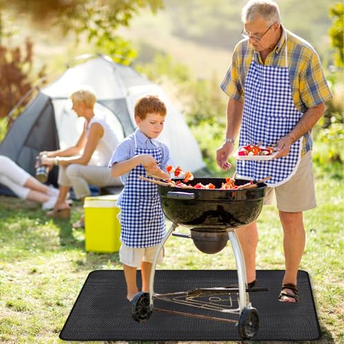 DGMI feuerfeste Unterlage, hitzebeständige Unterlage bis 1000 °C,0.4 mm starke Carbonfilz-Feuerschutzmatte für Luftfritteuse,Wasserkocher (Silikon+flammhemmender Faser, 150 X 90cm)