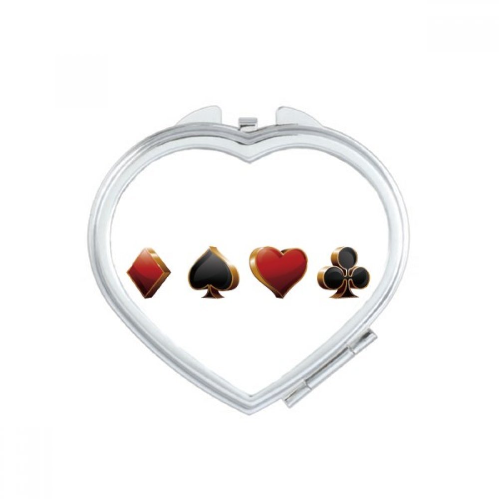 Miroir compact portable fait main avec double réflexion nette motif casino chic