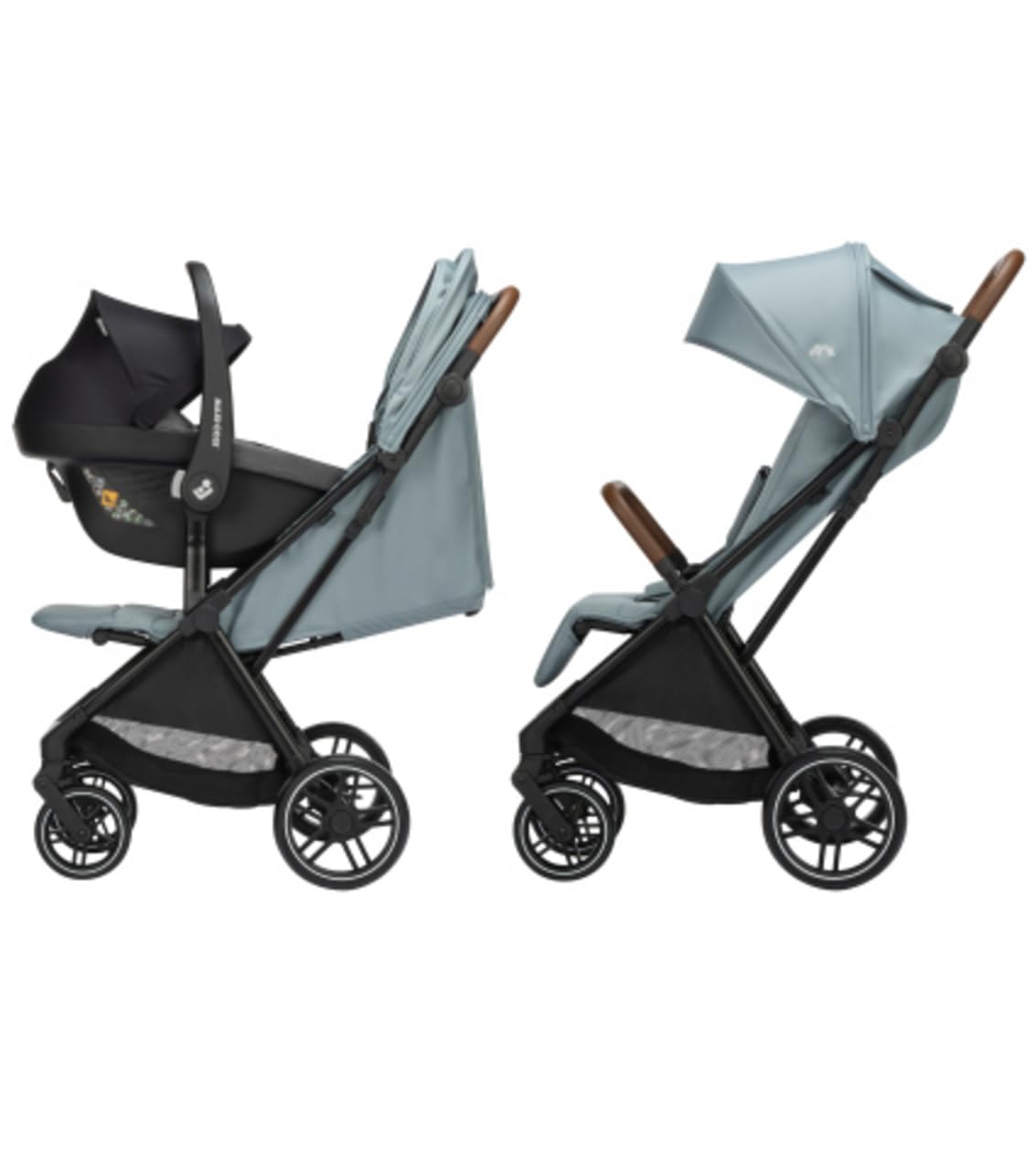 Bebeconfort Indra, Silla paseo bebe, 0-4 años (22 kg), Silla paseo plegable rápido y automático, Suspensión integrada, Posición de reclinación total, Compatible con silla de coche, Mineral Blue
