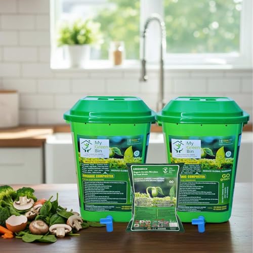 Image of Green rich Organic Composter 25 ltrs + 1 Bag Microbes (5 ltrs) - Convert Kitchen Waste to Manure