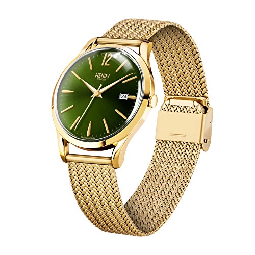 Henry London Ladies Analogue Chiswick Watch With Polished Gold Bracelet Hl39-M-0102 #TOP2