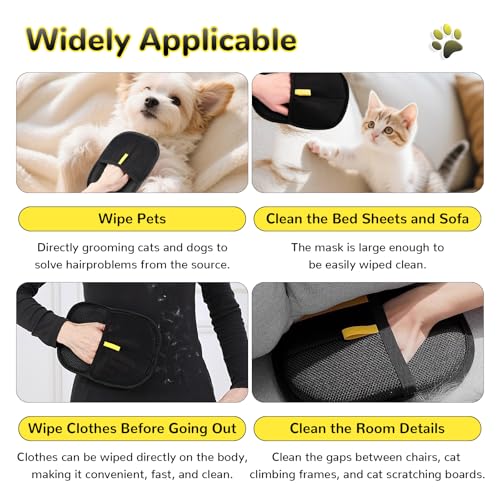 Image of 2PCS Hair Remover Glove - Electrostatic Hair Removal Glove for Cats, Electrostatic Reusable Washable Cats & Dogs Magic Brush for Couch,Dogs and Cats Multi Surface Hair Cleaner Tool