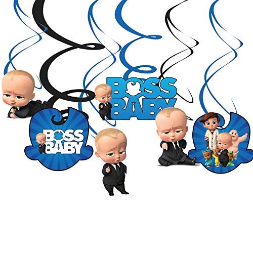 Image of Party Propz Boss Baby Theme Decorations-Set Of 6Pcs- Baby Boss Theme Birthday Decorations | spiral hangers, Multicolour Boss Baby Birthday Decorations