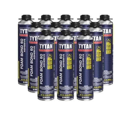 Foam Bond 60 24 oz Fast-tack 60 Second Polyurethane Foam Adhesive Glue, Fast Drying DIY Construction Glue, Foam Panels, Shiplap, Wall Paneling, Construction Adhesive (12 Pack)