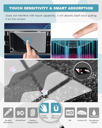 Image of CDEFG for 2025 2026 Toyota Tundra Screen Protector 8-Inch Tempered Glass, for 2022-2026 Toyota Tundra SR SR5 Accessories Screen Cover HD Anti Fingerprints