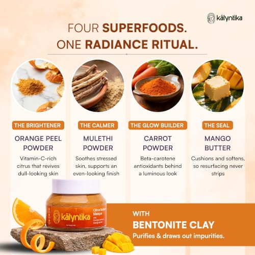 Image of Kalyntika Citrus Radiance De Tan Face Mask & Pack for Glowing Skin 1x50g