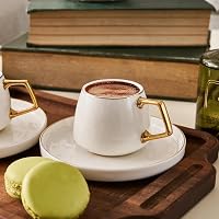 Karaca Saturn Gold Kávéscsésze Szett 6 Személyre, 12 Részes Porcelán Espresso és Csésze Alj 3