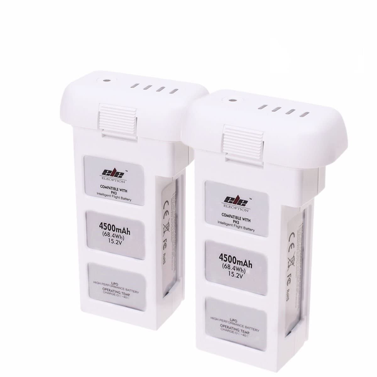 ELEOPTION 2pcs/Set Assurance Intelligent Flight Battery Intelligent Flight Battery DJI Phantom 3 Phantom 3 Standard 4,500 mAh 15.2 V for DJI UAV Phantom 3 Professional and Phantom 3 Advance