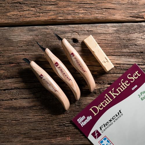 Image of Flexcut Wood Carving Set | Detail Knife Set, with Mini-Pelican, Carving, and Detail Knife | 1095 High Carbon Steel Blades | KN400 | Made in the U.S.A
