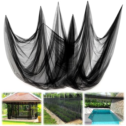 Image of 40x10ft Ultra-fine Mesh Mosquito Net, Patio Screen Netting, 1Pc Black